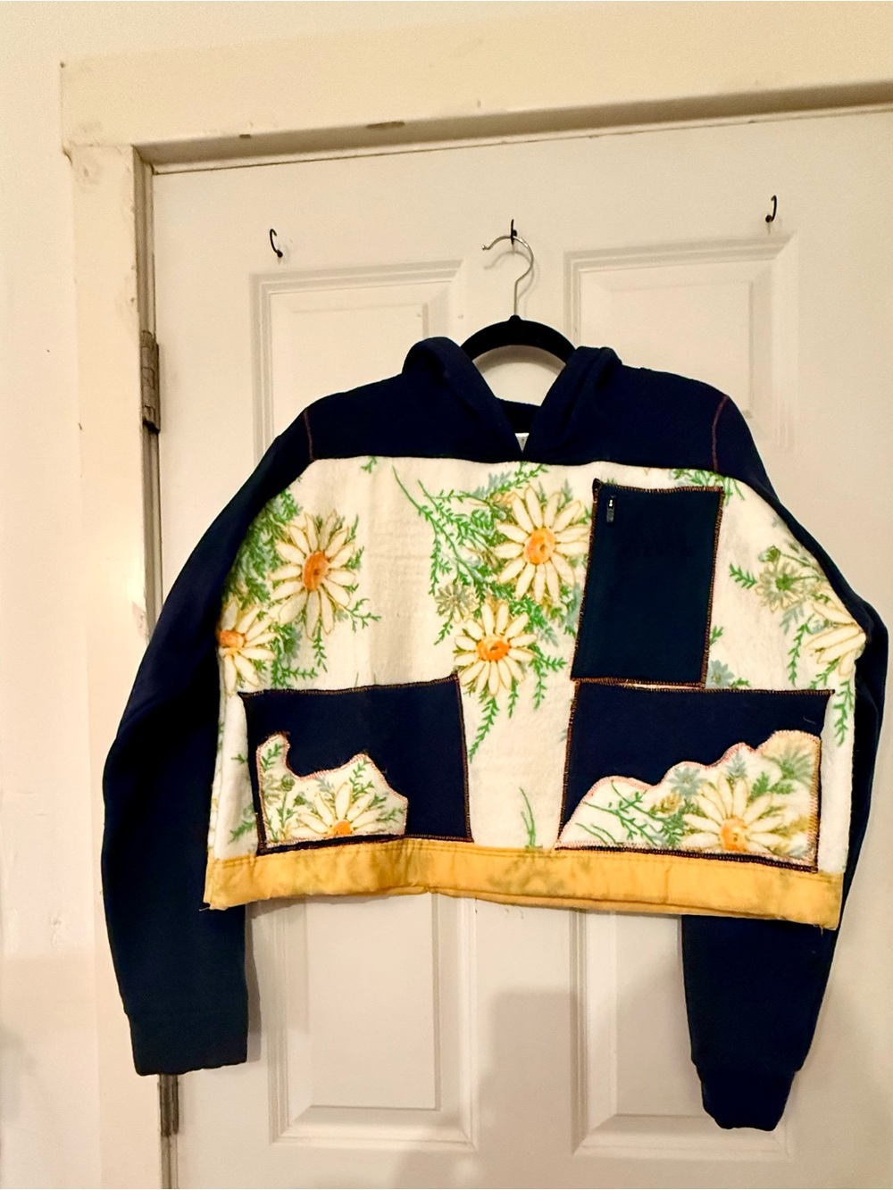 Upcycled Floral Fleece Adidas Hoodie